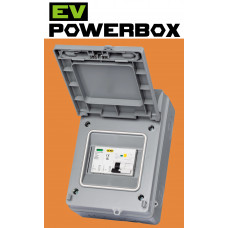 *EV POWERBOX IP65 Electric Vehicle RCBO Enclosure (Weatherproof) - 32A/40A A-Type RCBO B/C Curve with SPD
